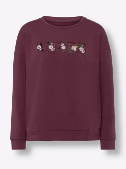 Sweatshirt mit Blumen-Stickerei