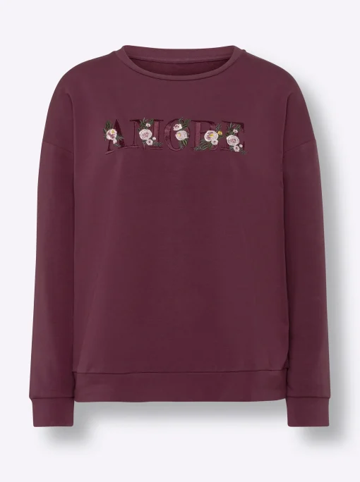 Sweatshirt mit Blumen-Stickerei