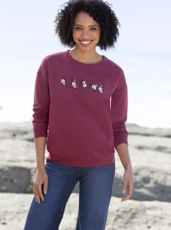 Sweatshirt mit Blumen-Stickerei