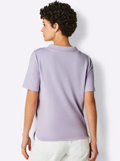 Sweatshirt mit Folienprint und Glitzersteinchen