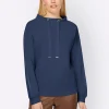 Sweatshirt mit Galonstreifen aus Ziersteinchen