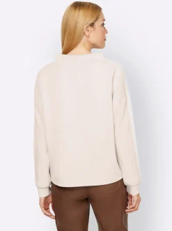 Sweatshirt mit Galonstreifen aus Ziersteinchen
