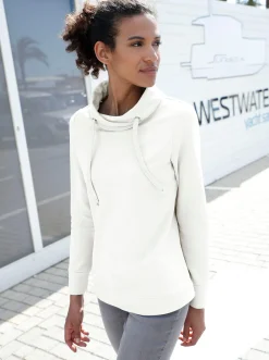 Sweatshirt mit halsfernem Rollkragen