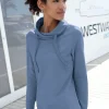 Sweatshirt mit halsfernem Rollkragen