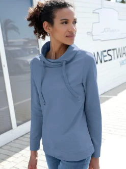Sweatshirt mit halsfernem Rollkragen