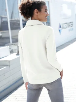 Sweatshirt mit halsfernem Rollkragen