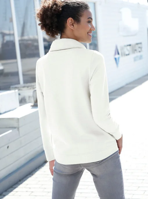 Sweatshirt mit halsfernem Rollkragen