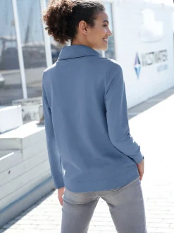 Sweatshirt mit halsfernem Rollkragen