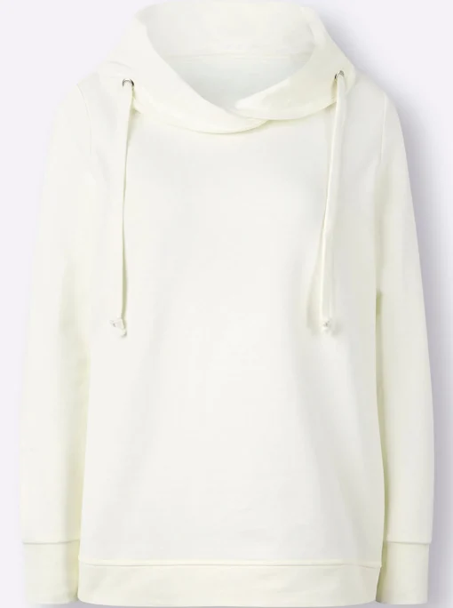 Sweatshirt mit halsfernem Rollkragen