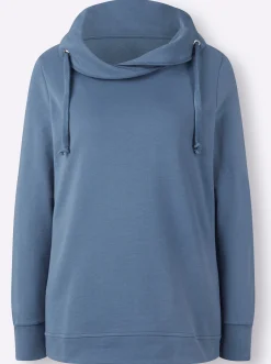Sweatshirt mit halsfernem Rollkragen
