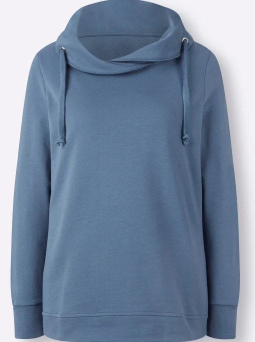 Sweatshirt mit halsfernem Rollkragen