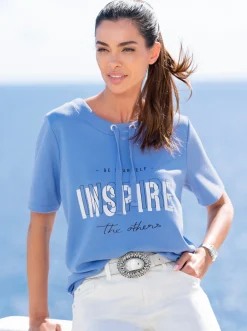 Sweatshirt mit kontrastfarbigem Print vorne