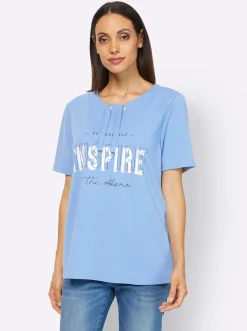 Sweatshirt mit kontrastfarbigem Print vorne