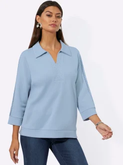 Sweatshirt mit Netzeinsatz entlang der Ärmel
