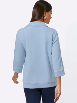 Sweatshirt mit Netzeinsatz entlang der Ärmel