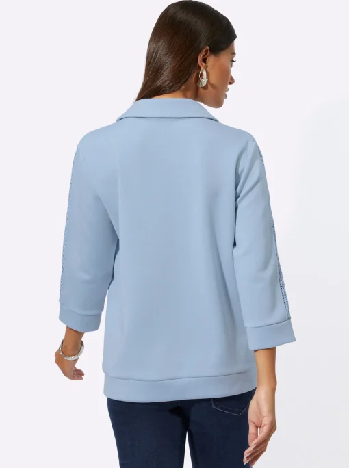 Sweatshirt mit Netzeinsatz entlang der Ärmel