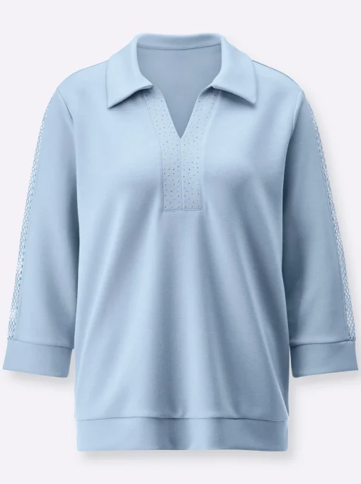 Sweatshirt mit Netzeinsatz entlang der Ärmel