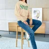 Sweatshirt mit Schriftzug in Satin-Optik