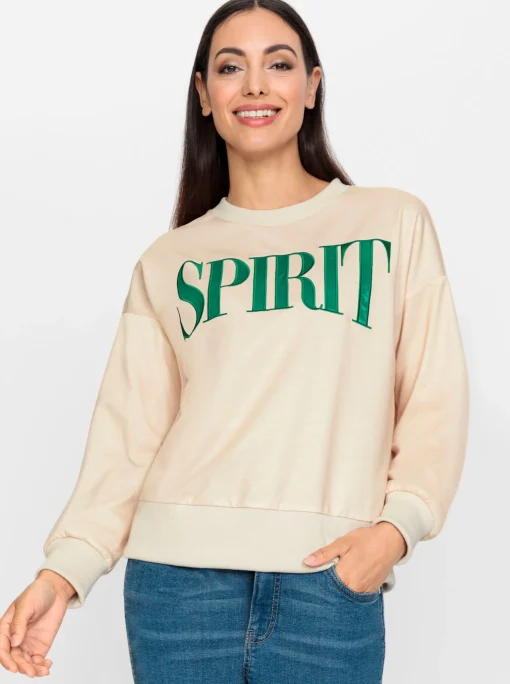 Sweatshirt mit Schriftzug in Satin-Optik