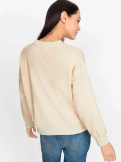 Sweatshirt mit Schriftzug in Satin-Optik