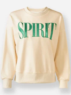 Sweatshirt mit Schriftzug in Satin-Optik