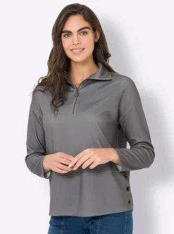 Sweatshirt mit Ösen-Verzierung seitlich