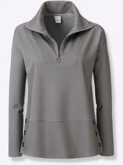 Sweatshirt mit Ösen-Verzierung seitlich