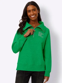 Sweatshirt mit Troyer-Kragen