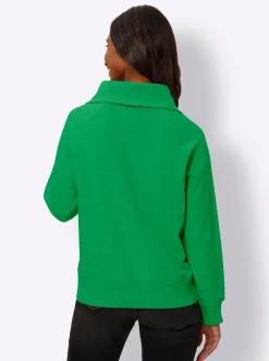 Sweatshirt mit Troyer-Kragen