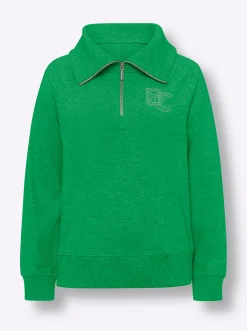 Sweatshirt mit Troyer-Kragen