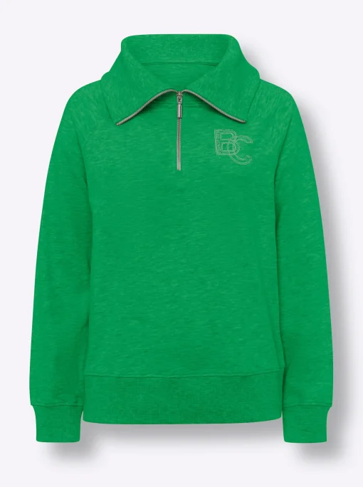 Sweatshirt mit Troyer-Kragen