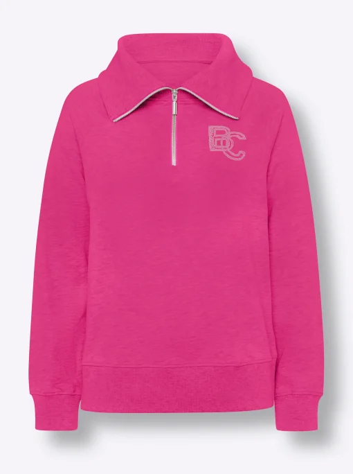 Sweatshirt mit Troyer-Kragen