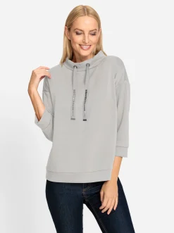 Sweatshirt mit verstellbarem Stehkragen