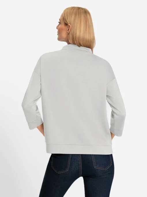 Sweatshirt mit verstellbarem Stehkragen