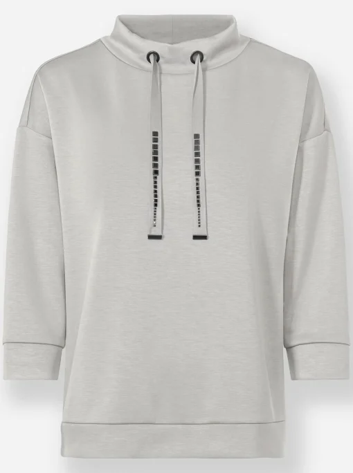 Sweatshirt mit verstellbarem Stehkragen