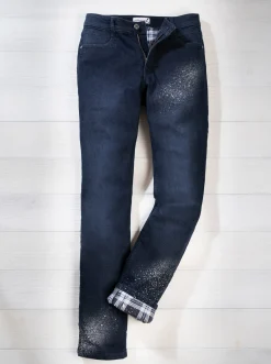 Thermojeans mit kariertem Futter