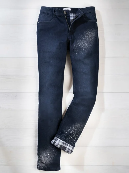 Thermojeans mit kariertem Futter