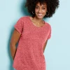 T-Shirt in Melange-Optik