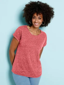 T-Shirt in Melange-Optik