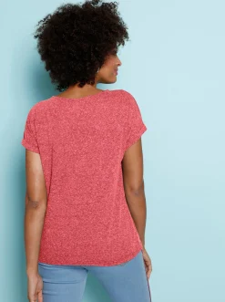 T-Shirt in Melange-Optik