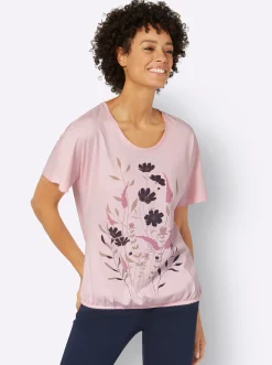 T-Shirt mit Blumen-Druck im Vorderteil