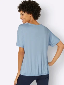 T-Shirt mit Blumen-Druck im Vorderteil