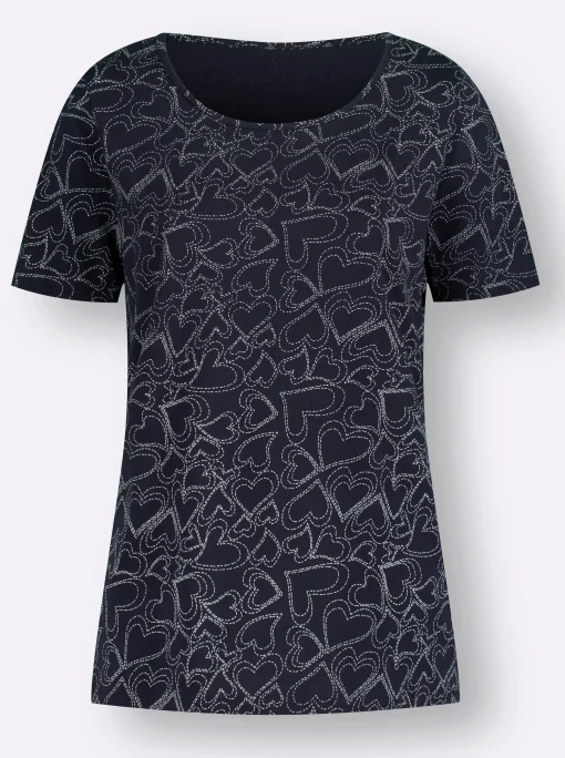 T-Shirt mit Herzchen-Dessin