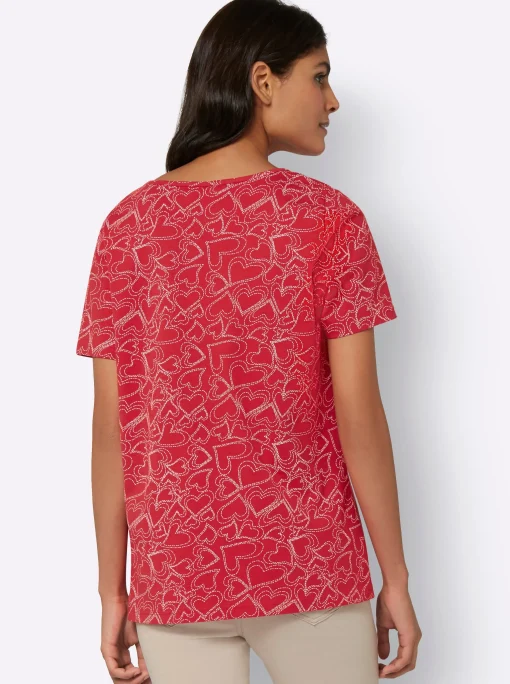 T-Shirt mit Herzchen-Dessin