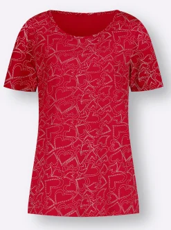 T-Shirt mit Herzchen-Dessin