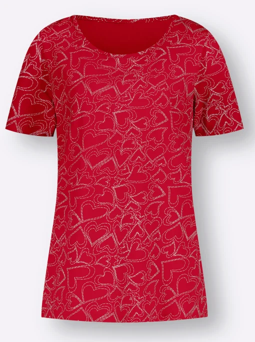 T-Shirt mit Herzchen-Dessin