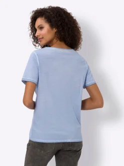T-Shirt mit Herz-Stickerei