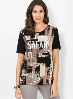 T-Shirt mit silberfarbigem Druck