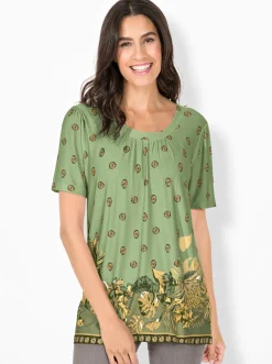 Tunikashirt mit Raffung am Ausschnitt
