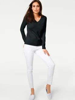 V-Ausschnitt-Pullover aus reiner Baumwolle
